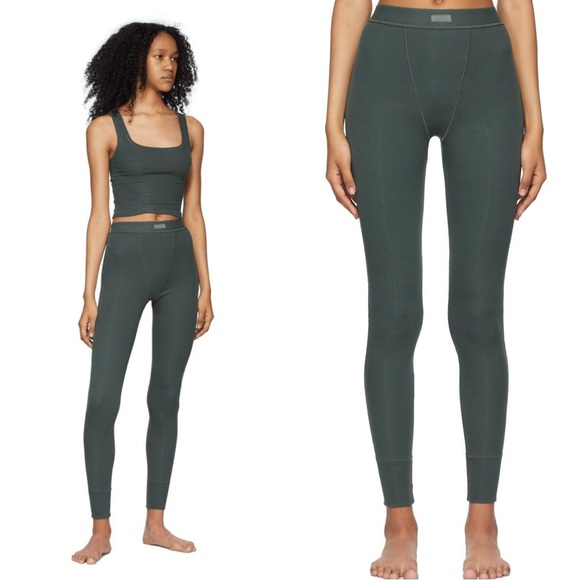 Skims Deep Sea Cotton Rib Set -Legging / Tank - Picture 12 of 12